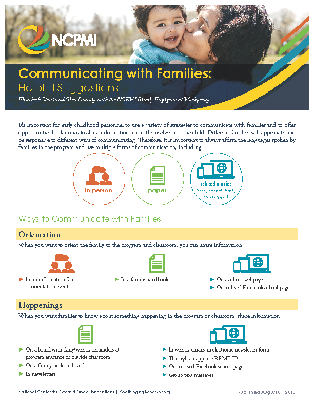 Communicating with Families: Helpful Suggestions