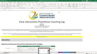 Data Entry Tutorial: Early Intervention Practitioner Coaching Log