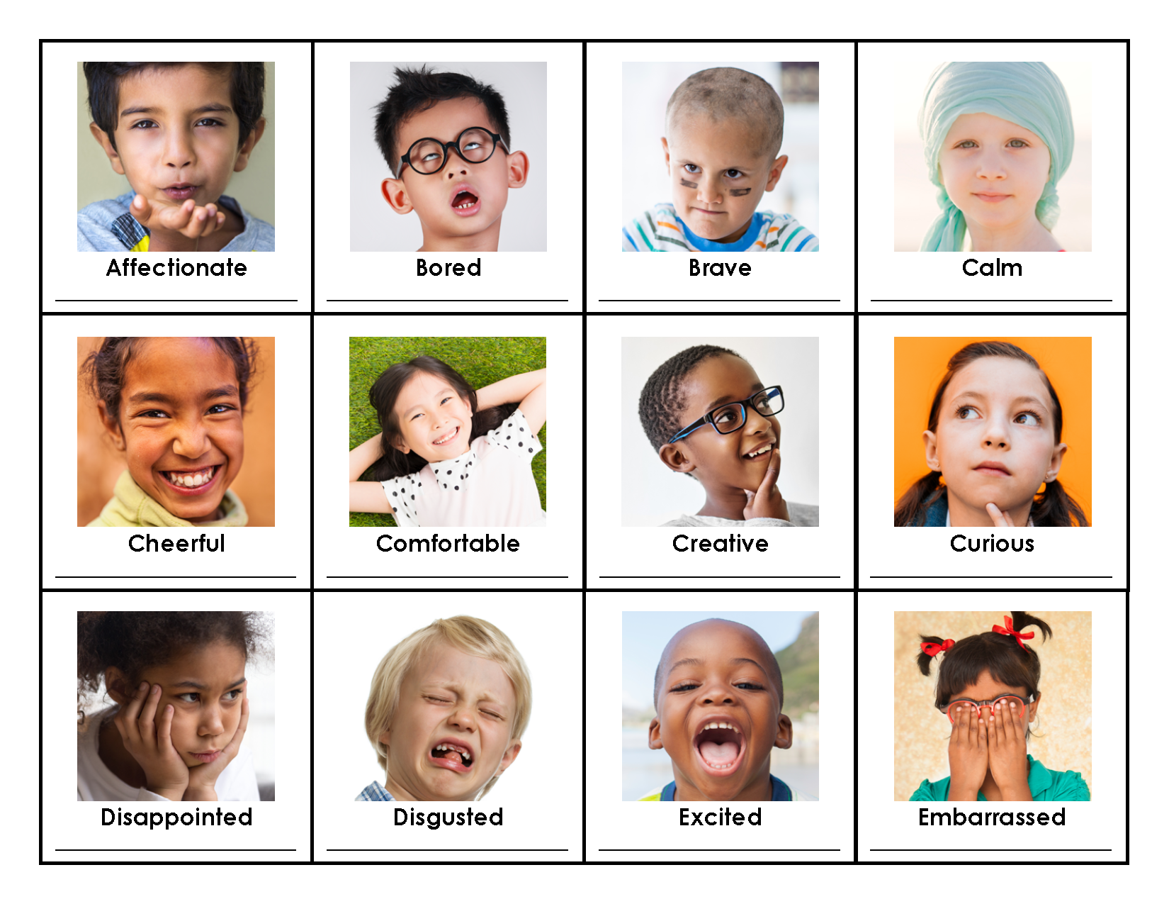 Feelings Face Printable