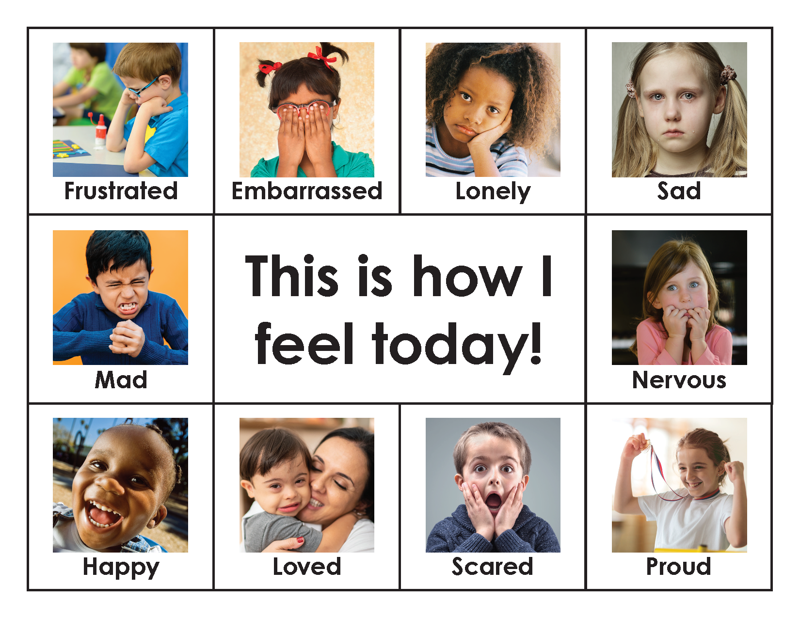 Feeling Faces This Is How I Feel Today Chart And Template National Center For Pyramid Model