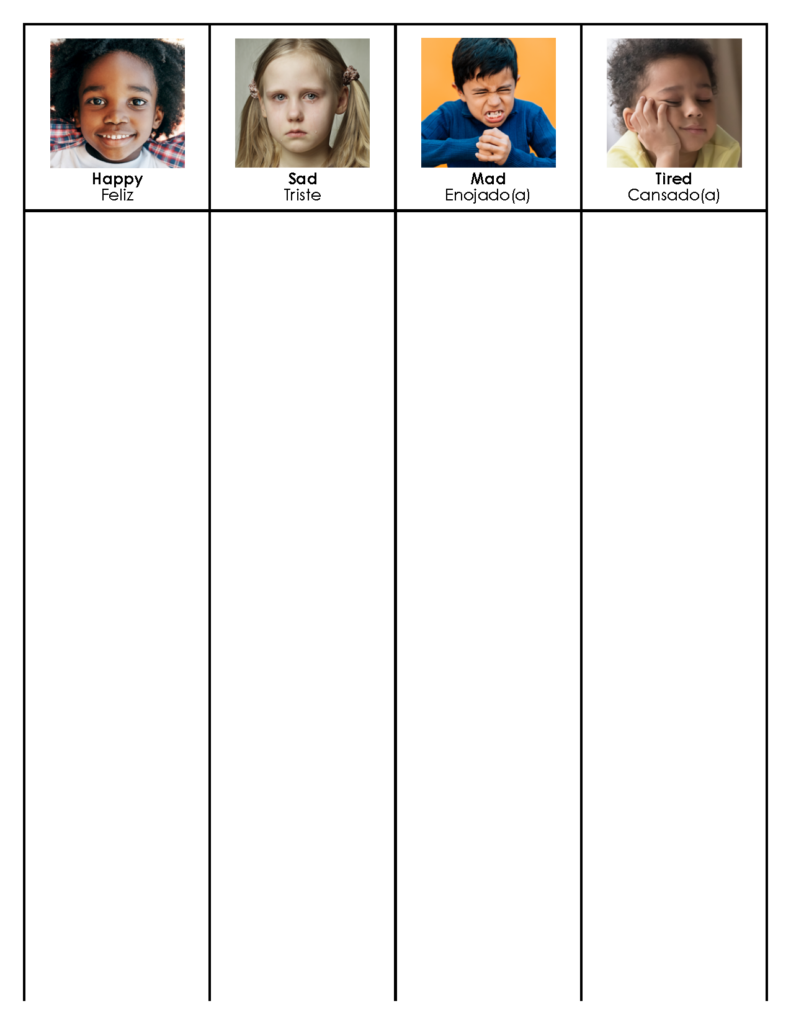 Feelings Sign-in Chart and Template