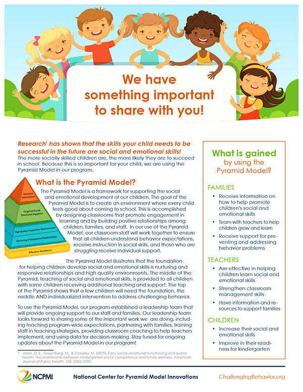 Information Sheet for Families Announcing Pyramid Model