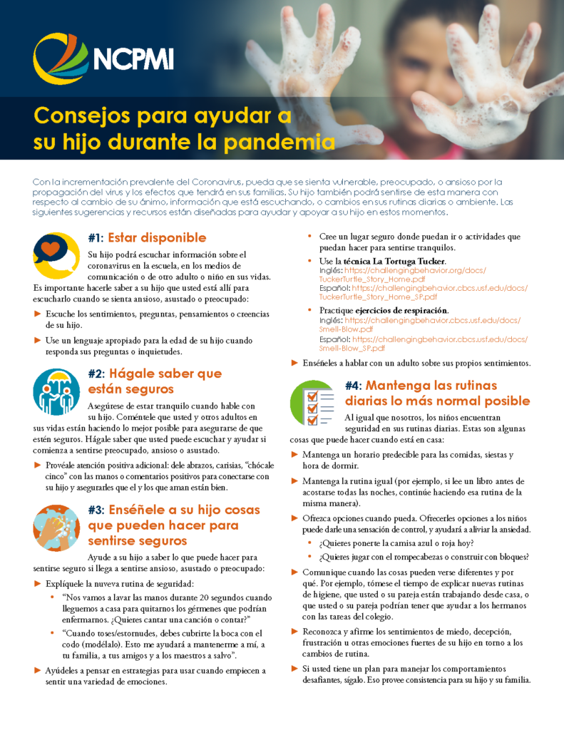 Tips for Helping Your Child During the Pandemic (Spanish)