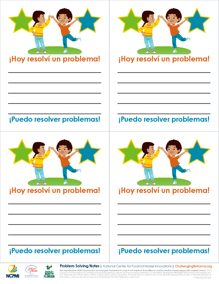 Problem-Solving Notes (Spanish) - National Center for Pyramid Model ...