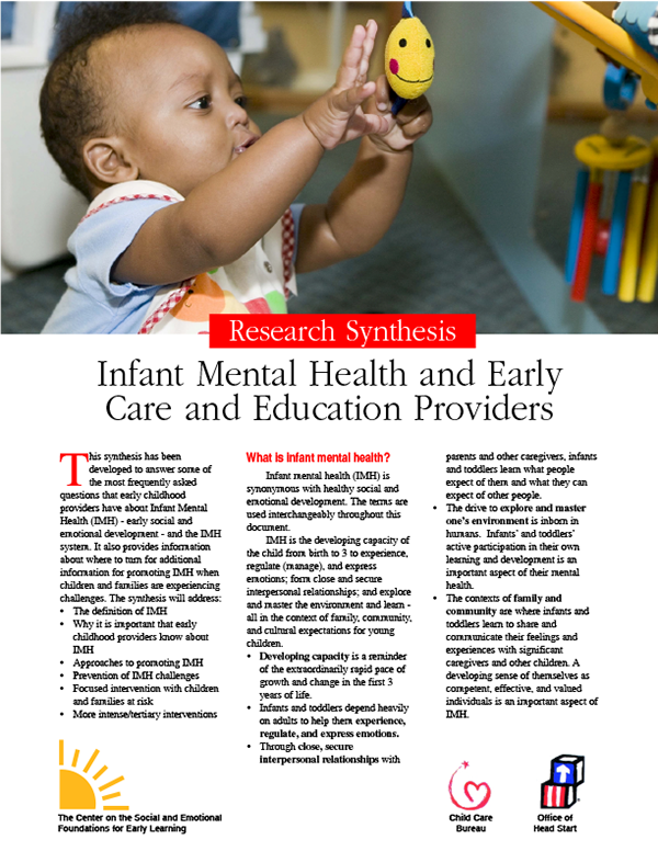 Research Synthesis: Infant Mental Health and Early Care and Education Providers