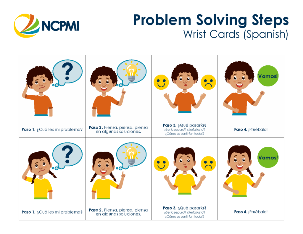 Problem-Solving Steps - Wrist Cards (Spanish)