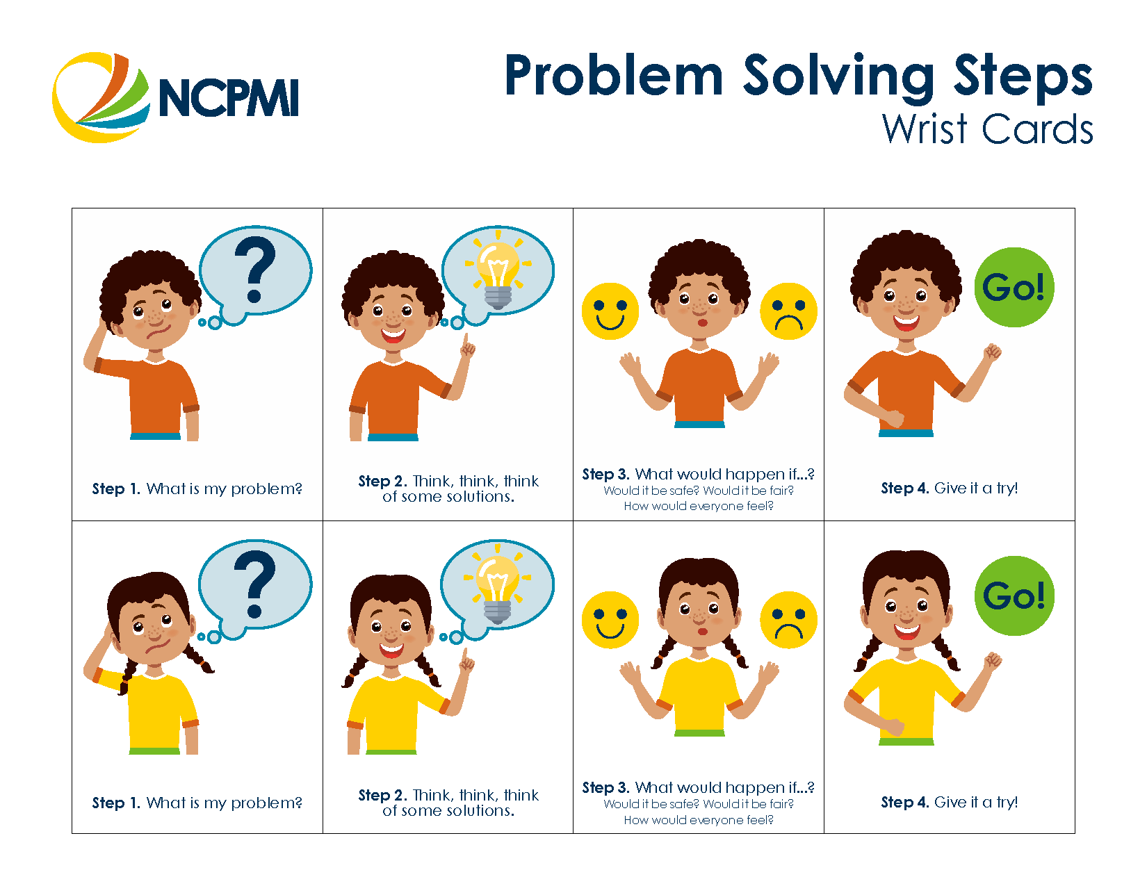 Problem-Solving Steps - Wrist Cards