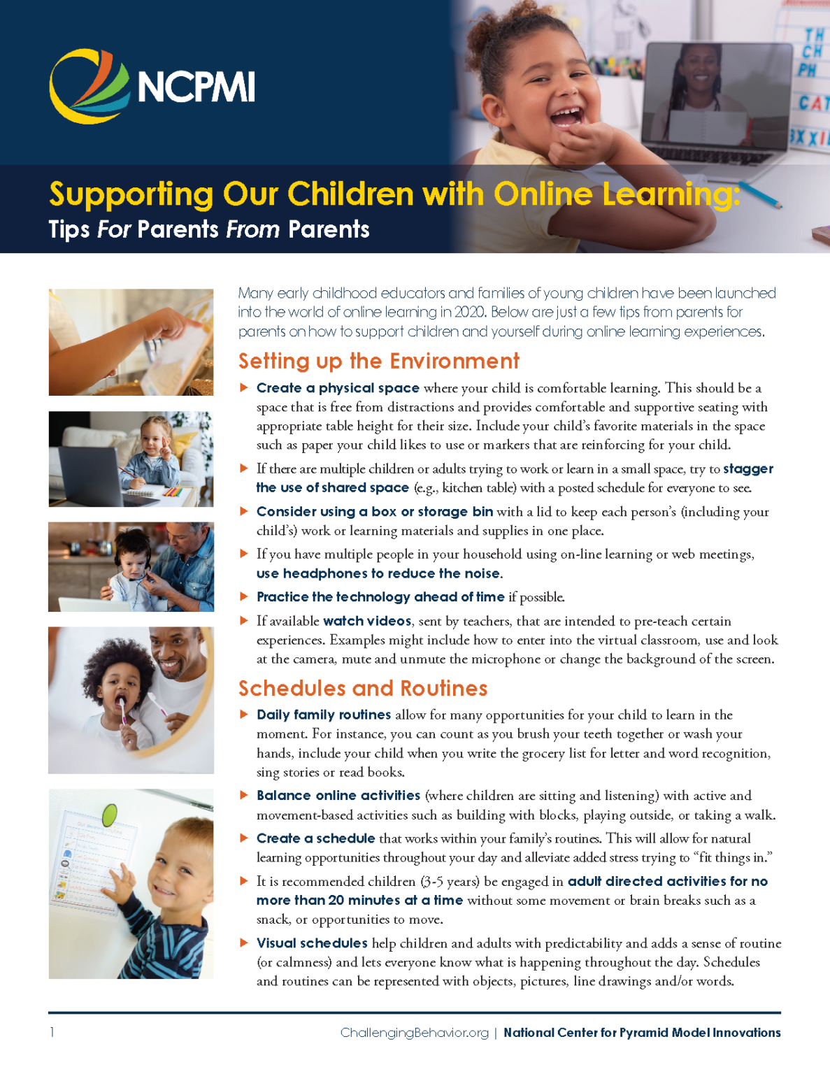 Supporting Our Children with Online Learning - National Center for ...