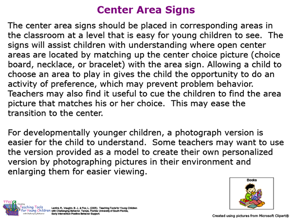 Center Area Signs