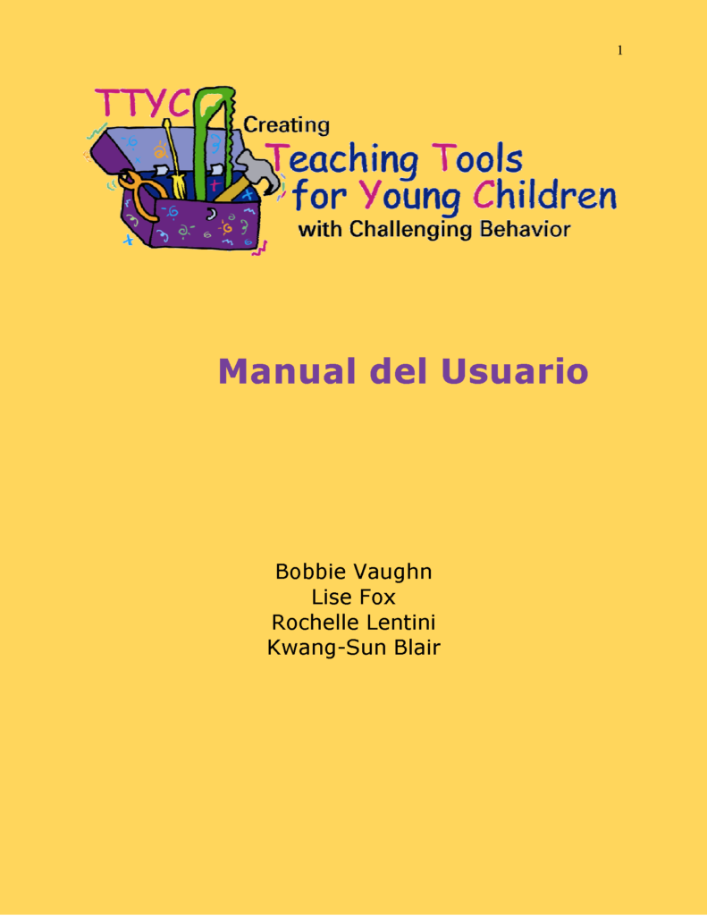 Teaching Tools for Young Children User's Manual (Spanish)