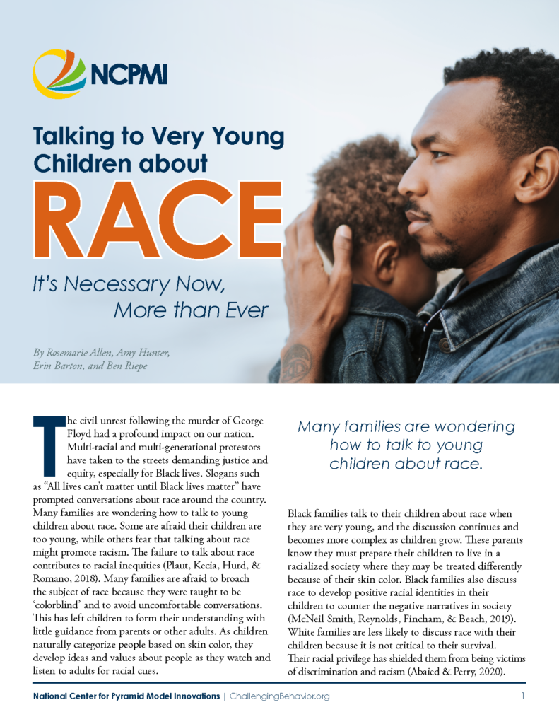 Talking to Very Young Children about Race