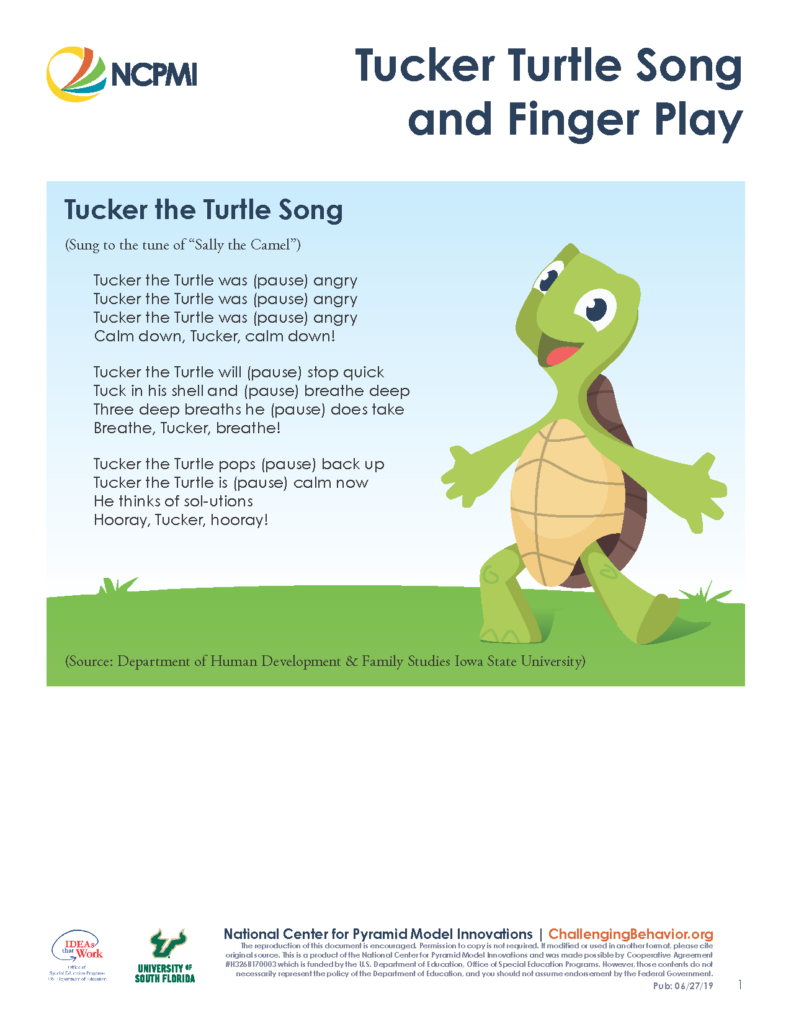 Tucker Turtle Song and Finger Play