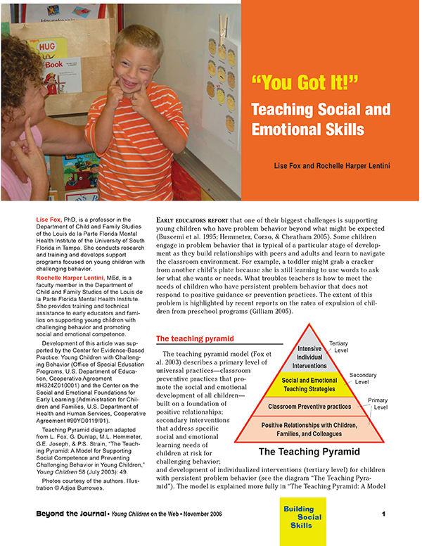 "You Got It!" Teaching Social and Emotional Skills