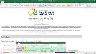 Data Entry Tutorial: Individual (Classroom) Coaching Log