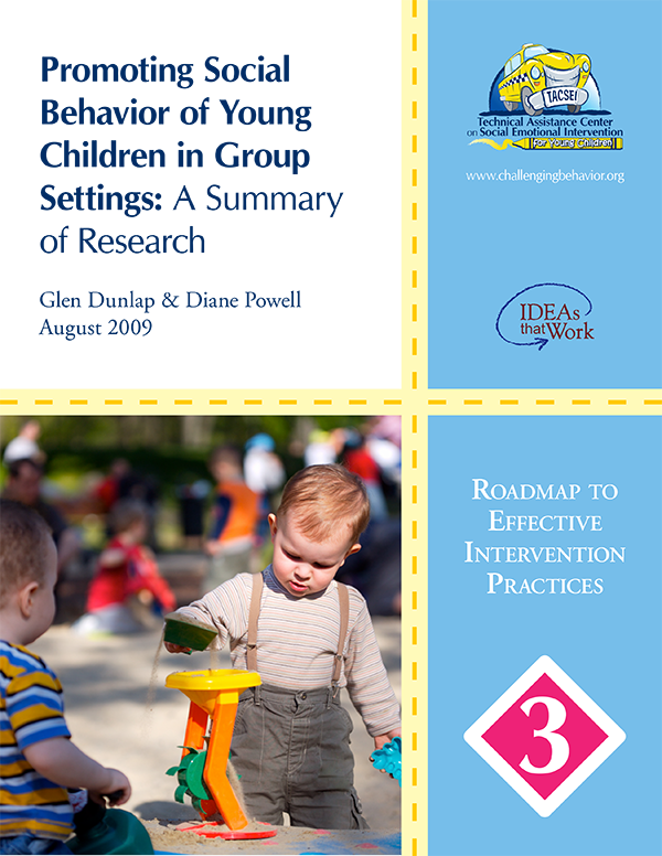 Roadmap #3 - Promoting Social Behavior of Young Children in Group Settings: A Summary of Research