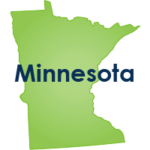 State of Minnesota map with the state's name written across