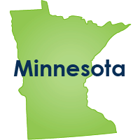 State of Minnesota map with the state's name written across