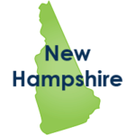 Map of the state of New Hampshire, with the words New Hampshire on top