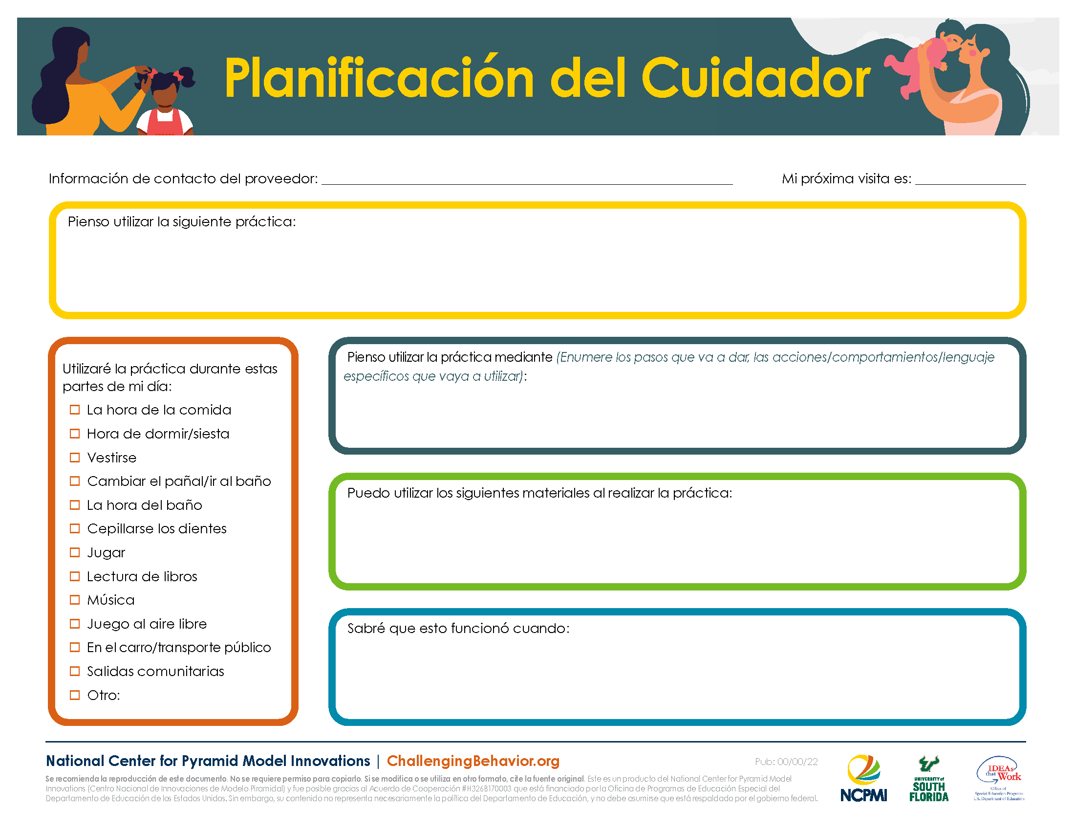 Thumbnail Caregiver Planning Form (Spanish)