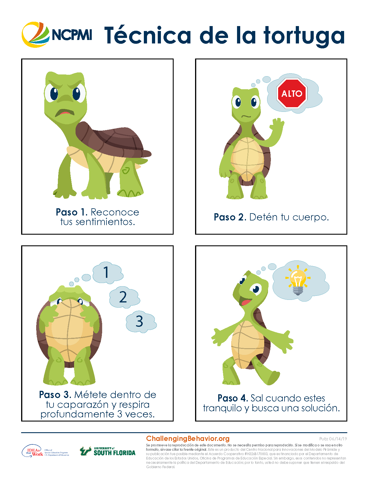Turtle Technique Steps in Spanish Thumbnail image