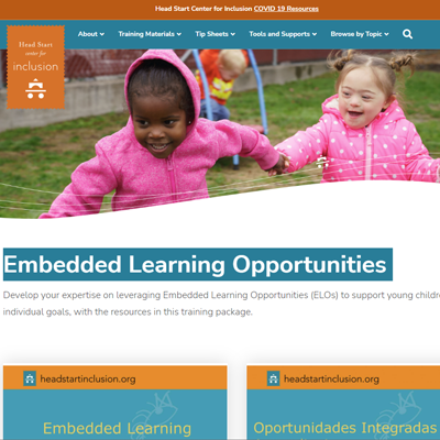 Thumbnail Head Start Embedded Learning Opportunities