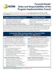 Thumbnail image of Pyramid Model: Roles and Responsibilities of the Program Implementation Coach