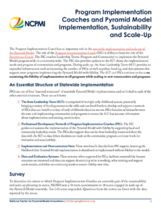 Program Implementation Coaches and Pyramid Model Implementation, Sustainability and Scale-UP thumbnail