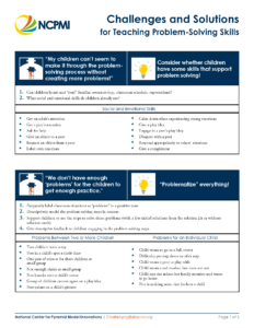 Thumbnail view of page 1 of the Challenges and Solutions for Teaching Problem-Solving Skills Tip Sheet