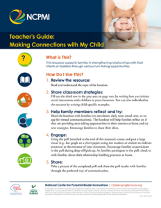 Thumbnail image of page one of the Teacher's Guide: Making Connections with My Child