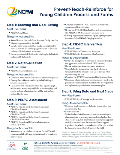 NCPMI Prevent-Teach-Reinforce for Young Children Process and Forms Checklist thumbnail view