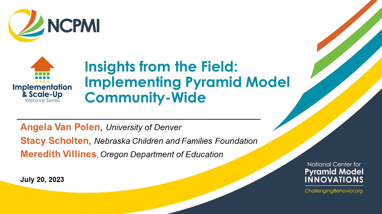 Insights from the Field: Implementing Pyramid Model Community-Wide