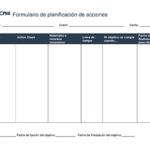 Action Plan Template A (Editable, Spanish)