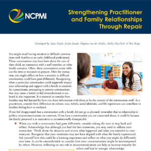 Thumbnail of the front page of the Strengthening Practitioner and Family Relationships Through Repair